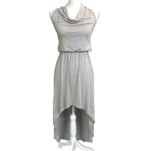 MALLOY | Hi-Lo Cowl Neck Halter Maxi Dress